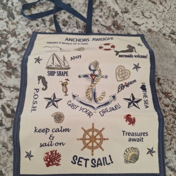 Brighton Jewelry Roll Anchors Aweigh seaside chic storage organizer - Picture 3 of 7